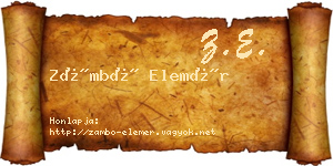 Zámbó Elemér névjegykártya