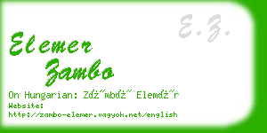 elemer zambo business card